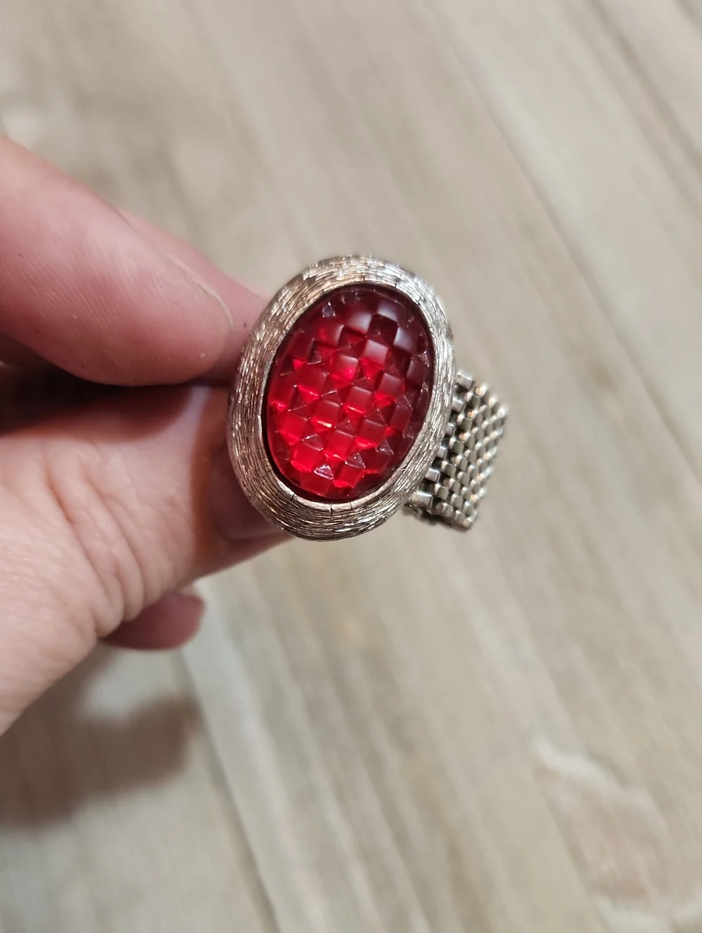 Vintage Swank Red Faceted Stone Cufflinks